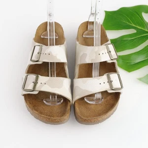 Birkenstock Womens Arizona Sandal Size 39 8 Tan Camo Adjustable Strap Slide Shoe - Picture 1 of 19