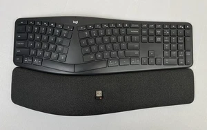 Logitech ERGO K860 Wireless Split Ergonomic Keyboard with Dongle & Bluetooth VGC - Picture 1 of 13