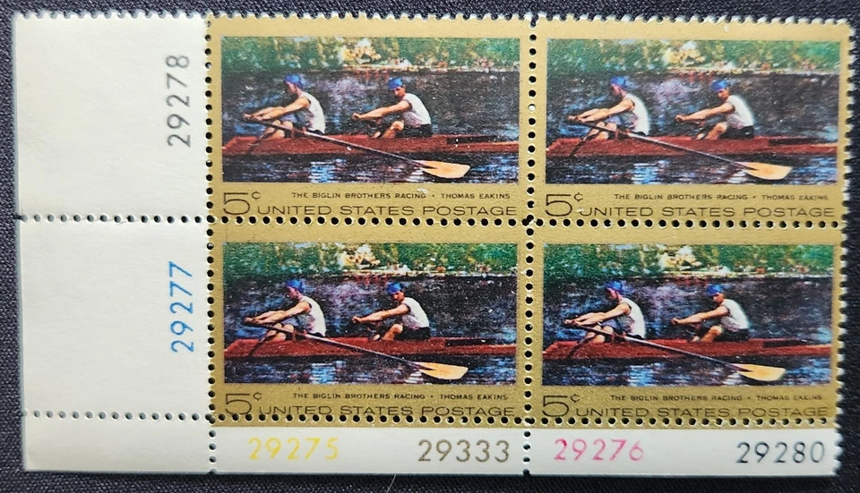 US Scott 1335 - Thomas Eakins - MNH - 1967 Issue - Plate Block of 4 - Image 1 of 1