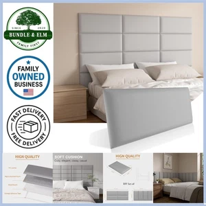 Padded Headboard Wall Panel Self-Adhesive 3D Upholstered Bedroom Living Room - Picture 1 of 11