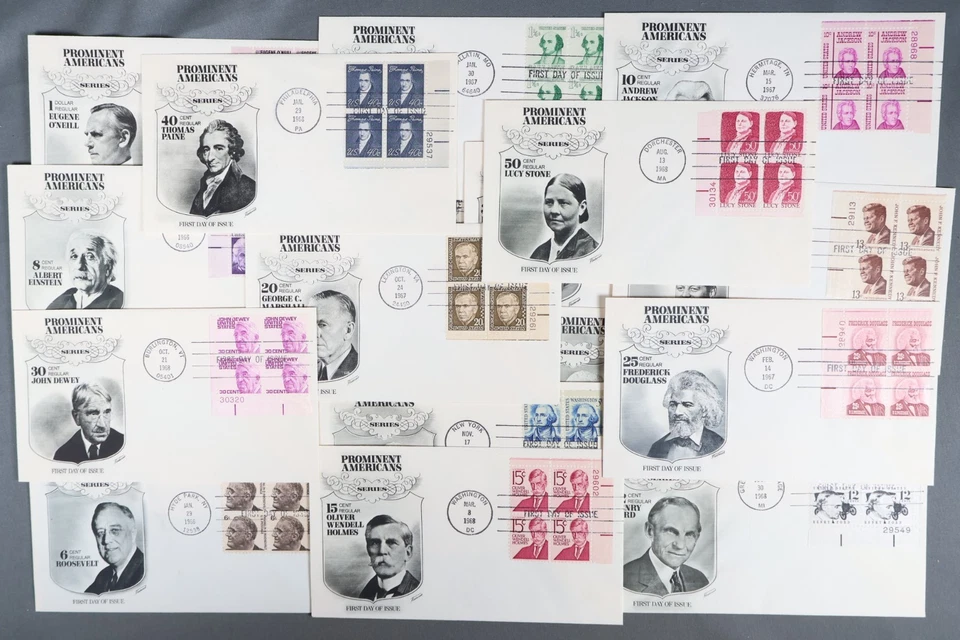 US 1968 SC 1278-1295 PROMINENT AMERICANS COMPLETE SET 20 PLATE BLOCK FDCS UA VF - Image 1 of 4