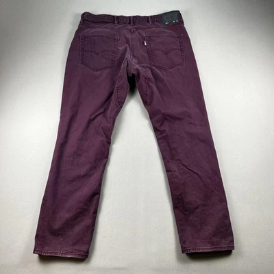 Levis 511 Commuter Pants Mens 38x30 Maroon Chino Slim Straight Fit Stretch Biker - Image 1 of 4
