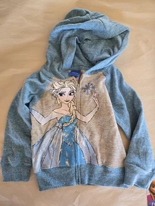 GIRLS DISNEY FROZEN GRAY LONG SLEEVE Hooded Jacket - SIZE 2T - NWT Zipper Front - Picture 1 of 6
