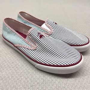 Sperry Top-Sider x Brooks Brothers Schuhe Herren 12 Leinen gestreift Slipper Halbschuh - Bild 1 von 10