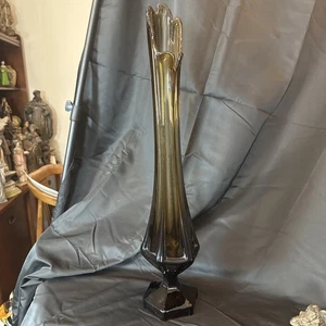 viking epic column swung vase Smokey Topaz 23 1/2 In - Picture 1 of 13