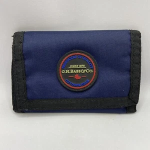 GH Bass & Co Secure Close Tri fold Wallet Mens Nylon Outdoor Gear Pockets Blue - Picture 1 of 12