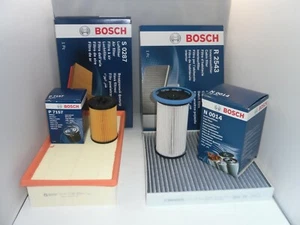Audi TT 2.0 TDI Service Kit Oil Air Fuel Cabin Filter 2014 Onwards BOSCH - Picture 1 of 6