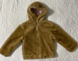 GAP Kids Faux Fur Hooded Full Zip Lined Coat, Small (5-6) - Picture 1 of 5