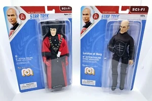 NEW Lot Of 2 Marty Abrams Presents Mego Star Trek: TNG 8" Figures Q & Locutus - Picture 1 of 11