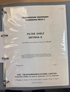 Manual de equipo de transmisión GEC M850-C edición 1 de noviembre de 1975 - Imagen 1 de 1