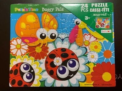 PUZZLE TIME 24 piece CHILDREN'S BOARD PUZZLE BUGGY PALS FUN LADYBUGS & FRIENDS! - Image 1 of 2