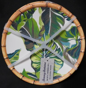 Tommy Bahama Melamin Tropische Palmblätter Tiki Bar Mittagessen Teller 9" NEU (4) - Bild 1 von 2