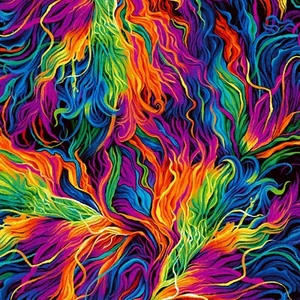 Feline Drive Fabric SPIRIT Crazy Mane Bright - Fat Quarter (18"x22") FQ - Picture 1 of 8
