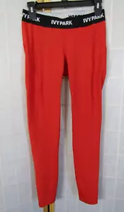 Ivy Park Red/Black Polyester/Elastane Yoga Leggings Workout Woman Pant's Size M - Picture 1 of 5