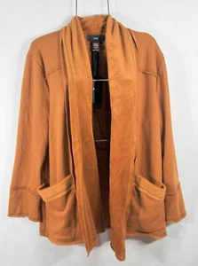RAIN Women's Open Front Wrap XL Brick Rust Long Sleeve Sweater Cardigan NWT - Picture 1 of 12