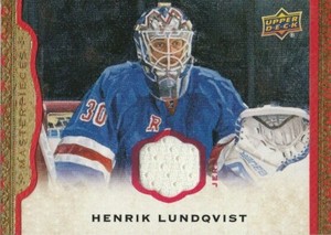 2014-15 UD Masterpieces Memorabilia Framed Red Cloth #145 Henrik Lundqvist/85 
