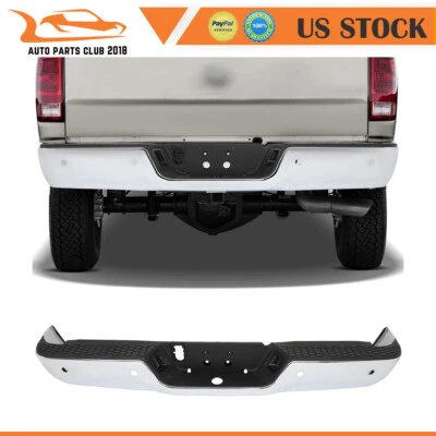 Rear Bumper For 2009-2018 Dodge RAM 1500 w/ Park CH1103122 Chrome Steel Foto 1 de 4