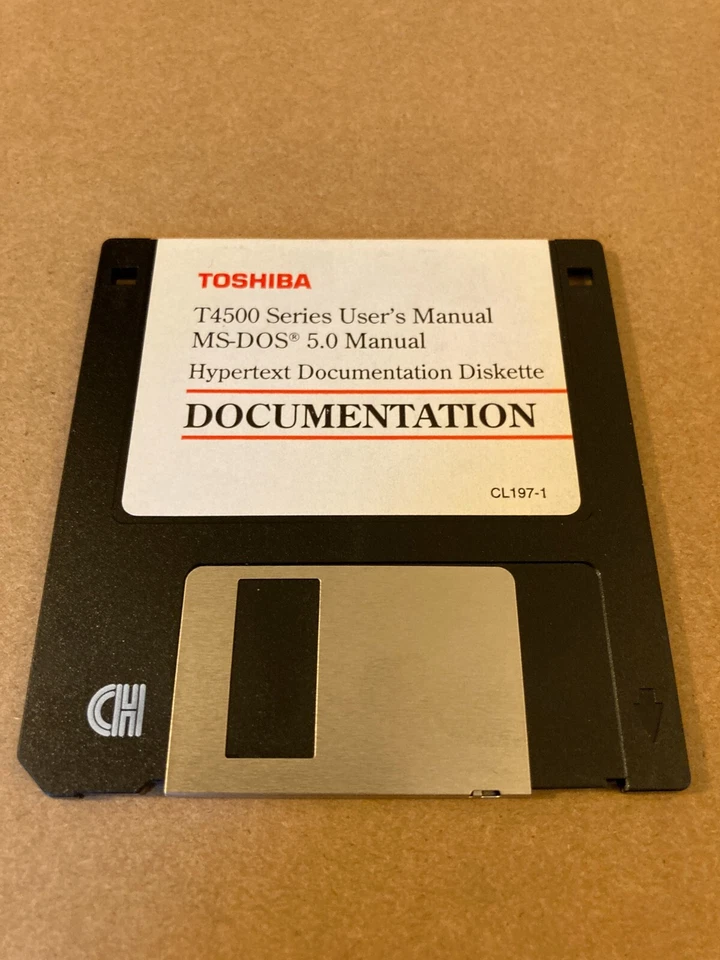 Toshiba T4500 Series User Manual MS-DOS 5.0 Manual (3.5in Floppy) VTG - Image 1 of 2