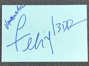 FELIPE LOPEZ VANCOUVER GRIZZLIES AUTOGRAPHED BLUE 4x6 INDEX CARD MINT - Picture 1 of 2