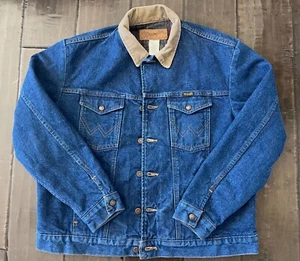 Vintage Wrangler Authentic Western Denim Jacket Size 44 Blanket Lined USA - Picture 1 of 20