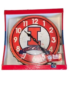 Fighting Illini Bottlecap Clock Hanna’s Handiworks Illinois University NIB - Picture 1 of 2