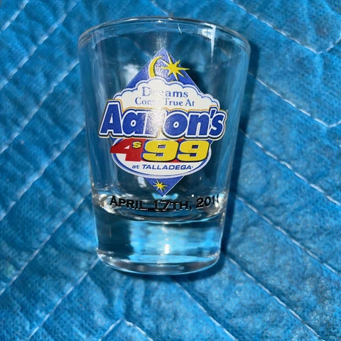 Aarons 400 Talladega SHOT GLASS Shotglass NASCAR April 17 2011 Jimmie Johnson Cover