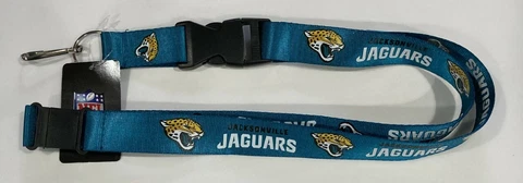 Jacksonville Jaguars Football NFL Teal Lanyard Key Ring Keychain w/ Safety Clip Cover