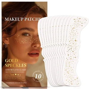 Glitter Freckles Face Tattoo - Gold - Glow Up Makeup Patches - Face Glitter Spec - Picture 1 of 6