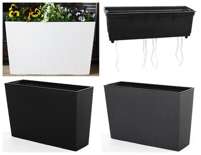 MARKENLOS Blumenkasten Blumenkübel Rattan Optik Blumentopf Pflanzgefäß 3 FARBEN