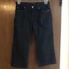 seven for all mankind crop dojo dark washed jeans size 30 stretch