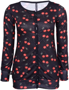 Liquor Brand CHERRIES Kirschen 50s Polka Dots Jacke CARDIGAN  Rockabilly - Bild 1 von 1
