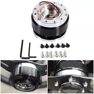 Universal Car Steering Wheel Quick Release Hub Adapter Snap Off Boss Kit Black - Picture 1 of 10