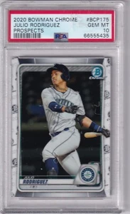 JULIO RODRÍGUEZ -- BOWMAN CHROME PROSPECTS 2020 -- BCP-175 -- GEMA PSA COMO NUEVA 10 - Imagen 1 de 1