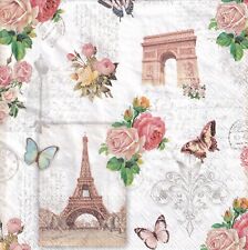 2 single paper napkins for decoupage crafts or collection Servietten City Paris
