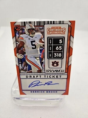 2020 PANINI CONTENDERS COLLEGE TICKET DERRICK BROWN #159 SIGNED CARD - Image 1 of 2