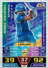 ✺New✺ 2016 2017 MUMBAI INDIANS IPL Cricket Card ROHIT SHARMA Topps Attax