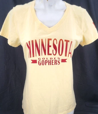 NEW Minnesota Golden Gophers Comfort Wash Yellow V-Neck SS Tee Shirt Women's M - Image 1 of 4