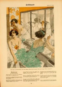 SIMPLICISSIMUS 1913 BY KAINER DANCERS ON LINEN ORIGINAL - Picture 1 of 1