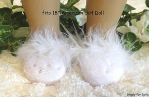 PANTOFOLE ROSA CHIARO slip-on BOA e STRASS adatte a 18" American Girl DOLL SHOES - Foto 1 di 1