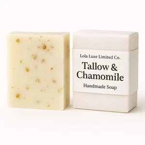 ✨ Tallow & Chamomile Handmade Soap- Bulk & Discounts-$4.50 for BIG 6oz Bar! - Picture 1 of 3