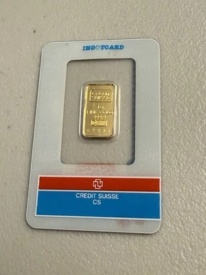 1 克瑞士信贷 999,9 精金条自由女神 Maxi-Gram MTB 瓦坎比 ~ 1985 — 第 1/4 张图片