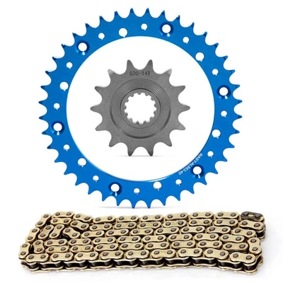 520 Pitch 14 Tooth 40T Chain Sprocket Kit for Yamaha XT500 1977- WR400 1998 Blue - Изображение 1 из 4