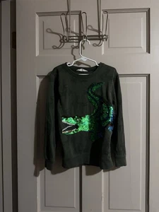 Jungen H&M Pailletten Krokodil Sweatshirt Größe 3/4 Kleinkind - Bild 1 von 9