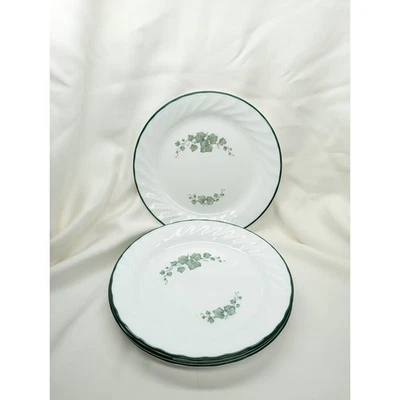 Juego de 4 Platos de Postre Corelle Callaway Hiedra Ensalada Postre Remolino Borde Verde 7" Foto 1 de 4