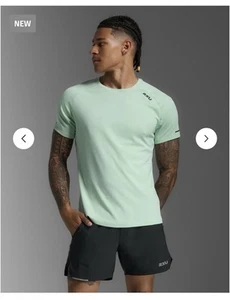 2XU Aero Tee Running Top Size Large Mint Green - Picture 1 of 3