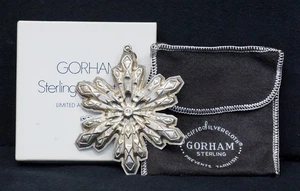 Fiocco di neve GORHAM 1974 argento sterling .925 con scatola e borsa - Foto 1 di 5