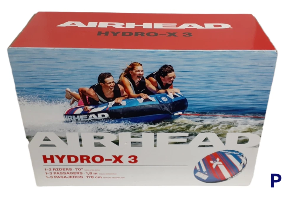AIRHEAD HYDRO- Inflatable 1-3 Rider Boat Towable Water Tube