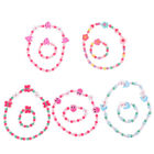  5 Sets Choker Necklaces for Girls Little Bracelets Wooden Beads