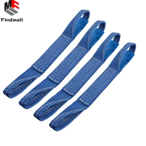 (4 Pack)Wheel Strap, Load Restraint,Towing Car , Carrying Strap With Loops - Picture 1 of 8