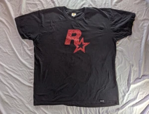 Vintage 2XL 1998 Rockstar Video Games GTA Red Logo Black Graphic T-Shirt Herren Promo - Bild 1 von 7